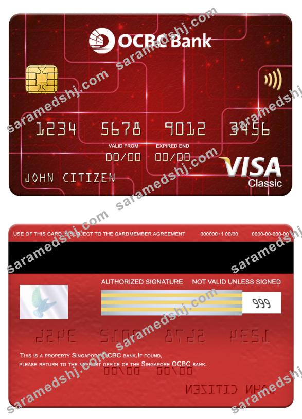Singapore OCBC bank visa classic card